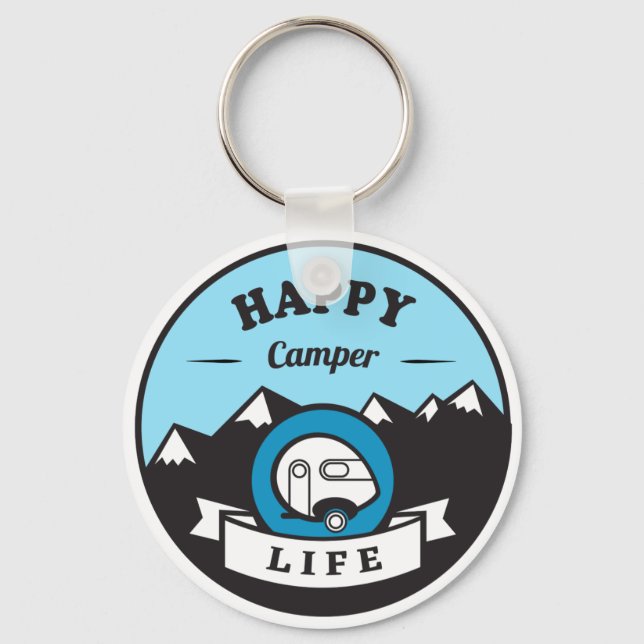 Happy Camper Life Key Chain (Front)