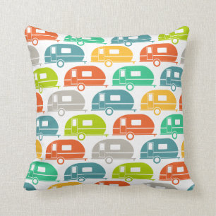 Happy Camper   Modern Camper Decor Brights 2 Throw Pillow