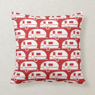 Happy Camper   Modern Camper Decor Custom Colour 2 Throw Pillow