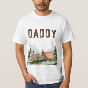 Happy Camper Mountain Forest Bear Birthday Daddy T-Shirt