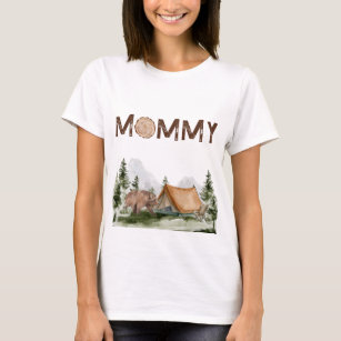 Happy Camper Mountain Forest Bear Birthday Mommy T-Shirt