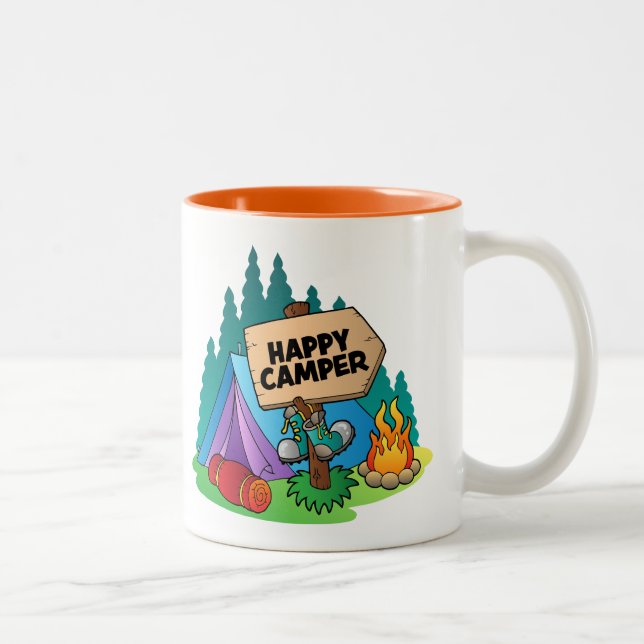 Happy Camper Mug à deux tons (Droit)