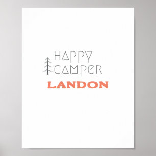 happy camper.Nom personnalisé. Poster et impressio