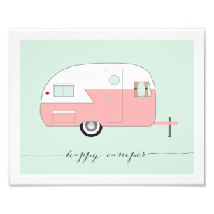 Happy Camper Photo Paper Print - Pink
