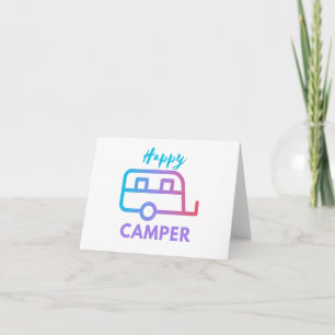 Happy Camper Pull Behind Adventure Blank Greeting  Card