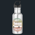 Happy Camper Rainbow RV Sunset Motorhome RVing 532 Ml Water Bottle<br><div class="desc">Hey Happy Campers! 
 Hit the road with this sweet water bottle with a vintage retro camper. Customize it by adding your own text. Check my shop for more!</div>