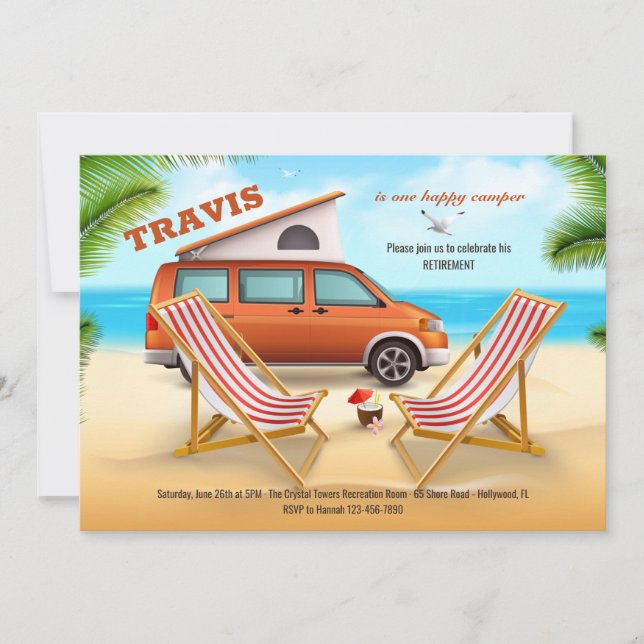Happy Camper Retirement Party Invitation (Front)