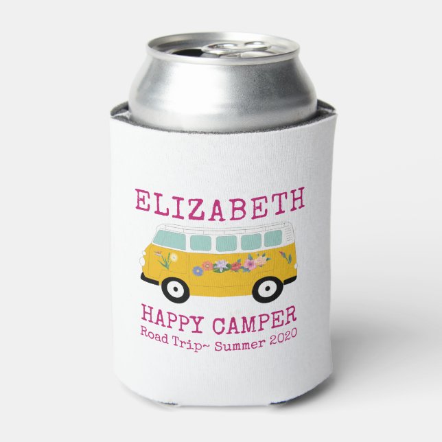 Happy Camper Retro RV rose Glacière personnalisé (Can devant)
