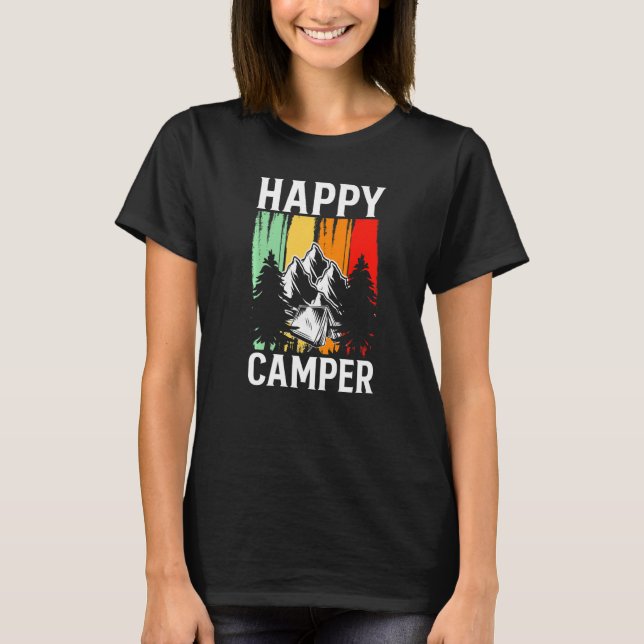 Happy Camper Retro Vintage Camping Premium T-Shirt (Front)