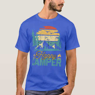 Happy Camper Retro Vintage Funny Matching Camping  T-Shirt