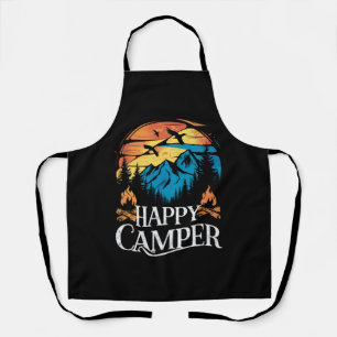 Happy Camper Retro Vintage Matching Camping Crew  Apron