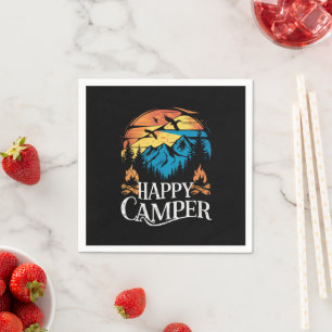 Happy Camper Retro Vintage Matching Camping Crew  Napkin