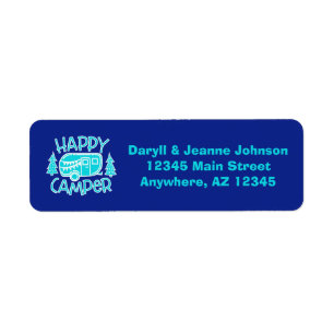 Happy Camper RV Camping Motorhome Return Address
