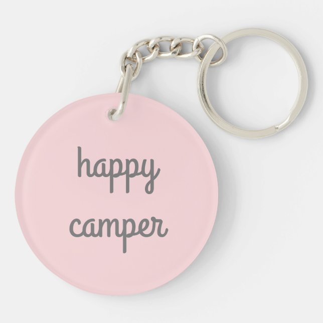 HAPPY CAMPER RV Motorhome Camper CUSTOM Keychain (Back)