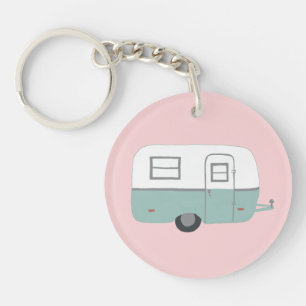 HAPPY CAMPER RV Trailer Camping CUSTOM Keychain