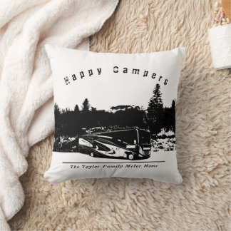 Happy Camper RV Trip Throw Pillow
