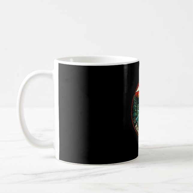 Happy camper seek adventure camping campfire coffee mug (Left)