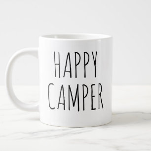 "Happy Camper" Simple Modern Farmhouse Large Coffee Mug