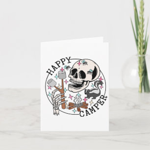 Happy Camper Skeleton Marshmallow Funny Camping Lo Card