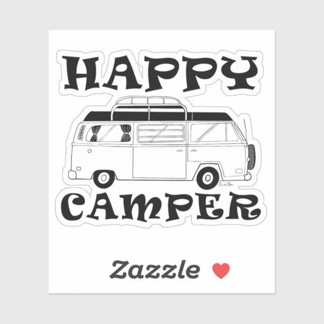 Happy Camper Sticker - Camping Van Decal (Feuille)