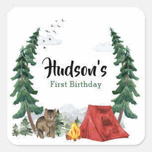 Happy Camper Sticker Label