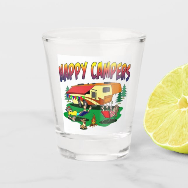***HAPPY CAMPER STYLE CHRISTMAS*** SHOT GLASS (Front)