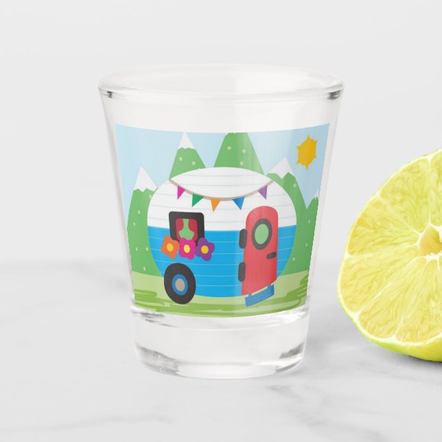 ***HAPPY CAMPER STYLE*** SHOT GLASS (Front)