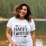 Happy Camper T-Shirt<br><div class="desc">Custom printed apparel with trendy rustic "Happy Camper" quote graphic. Click Customize It to personalize the design with your own text and images. Choose from a wide range of shirt styles and colours.</div>