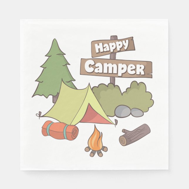 Happy Camper Tent Paper Napkin (Front)