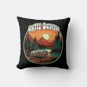 Happy Camper Throw Pillow