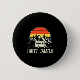 Happy camper toddler boy funny vintage camping van 2 inch round button