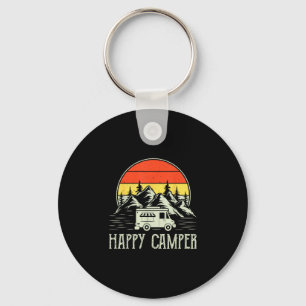Happy camper toddler boy funny vintage camping van keychain