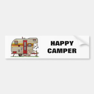 Happy Camper Trailer Bumper Sticker