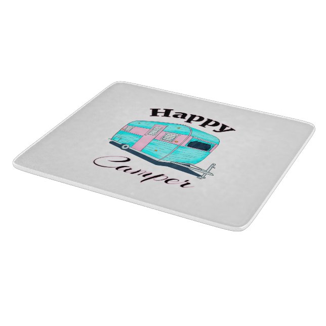 Happy Camper Trailer Camping Cutting Board (Corner)