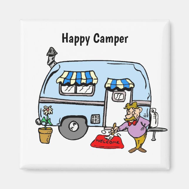 Happy Camper Trailer  Magnet (Front)