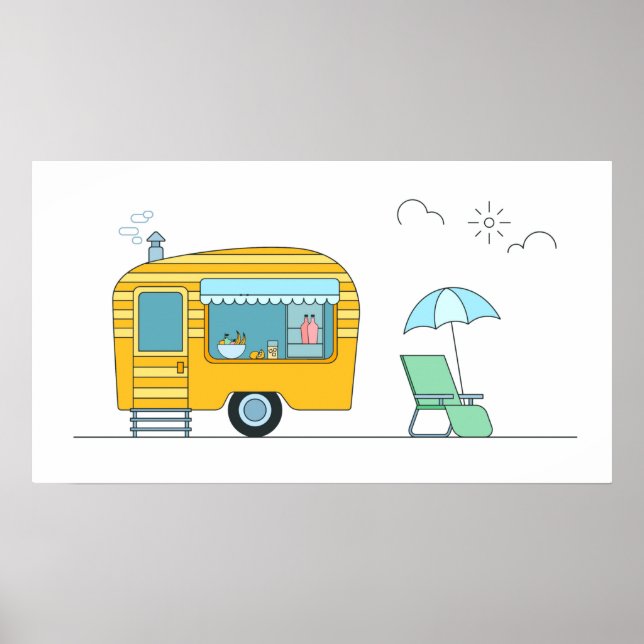 Happy camper trailer poster (Front)