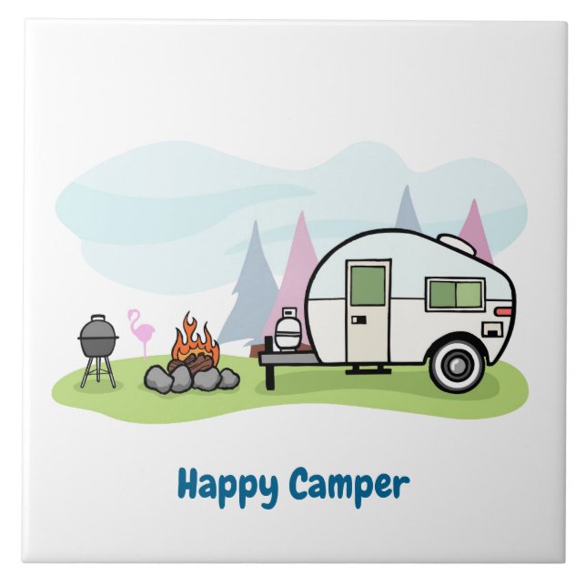 Happy Camper Trailer Tile (Front)