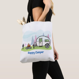 Happy Camper Trailer Tote Bag