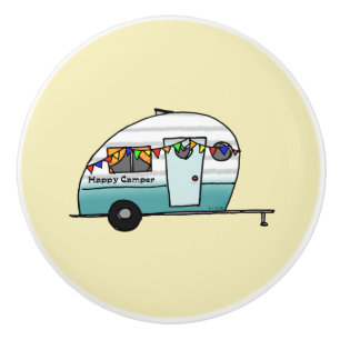 Happy Camper van Ceramic Knob