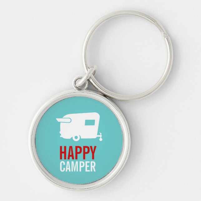 Happy Camper - Vintage Shasta Camper Keychain (Front)
