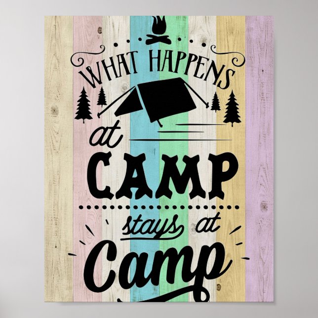 Happy Camper What Happens At Camp Poster (Front)