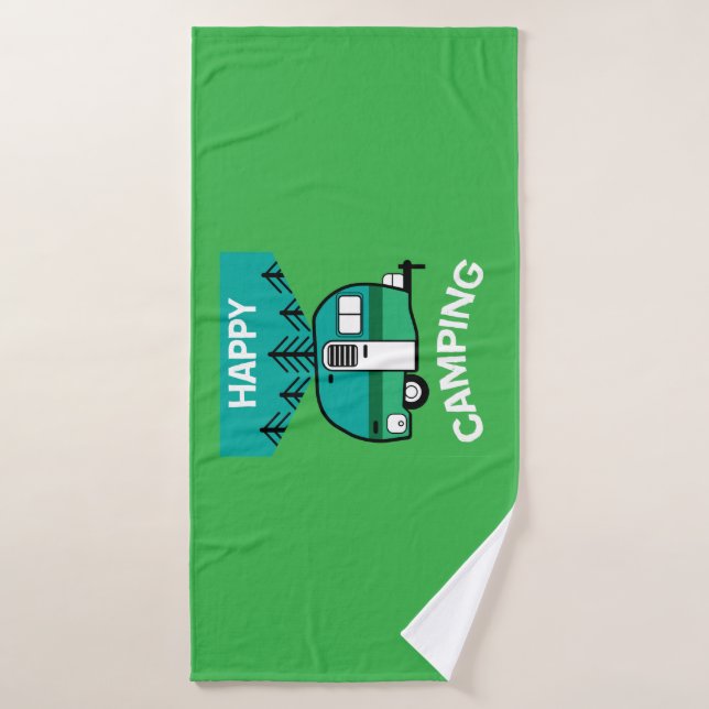 Happy Campers | Caravaner | Camper Thlow Pillow Mu (Serviette de bain)