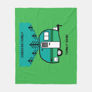 Happy Campers Caravanning Funny Caravans Two-Tone  Fleece Blanket