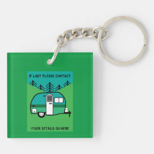 Happy Campers Caravanning Funny Caravans Two-Tone  Keychain
