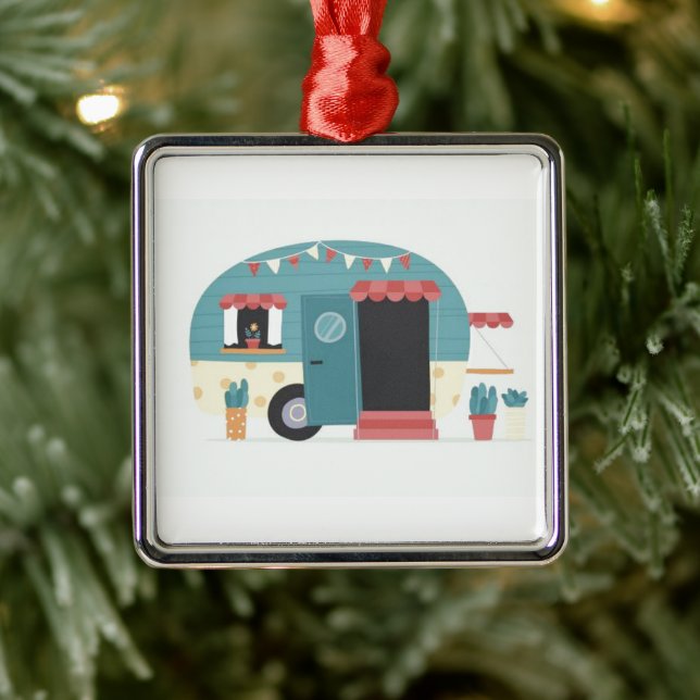 **HAPPY CAMPER'S CHRISTMAS ORNAMENT** METAL ORNAMENT (Tree)