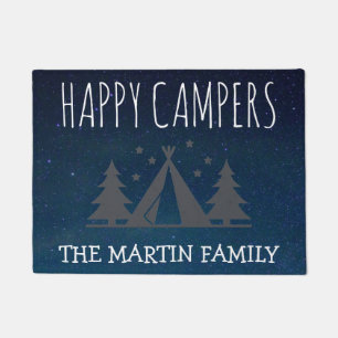 Happy Campers Personalized Camping Tent Starry Sky Doormat