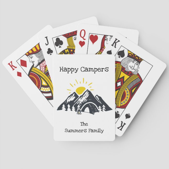 Happy Campers Personalized Mountain Playing Cards (Back)