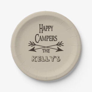Happy Campers Personalized Paper Plate