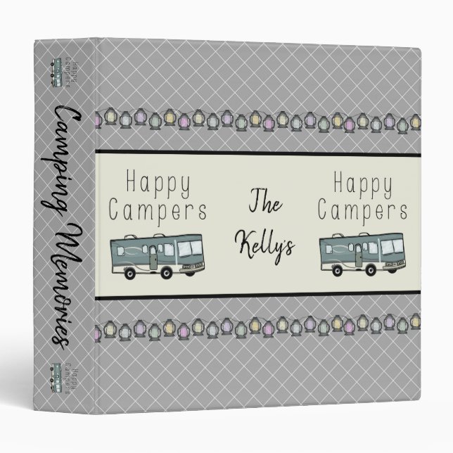 Happy Campers Personalized RV Binder (Front/Spine)