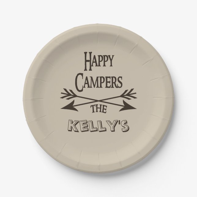 Happy Campers Personalized RV Paper Plate (Front)